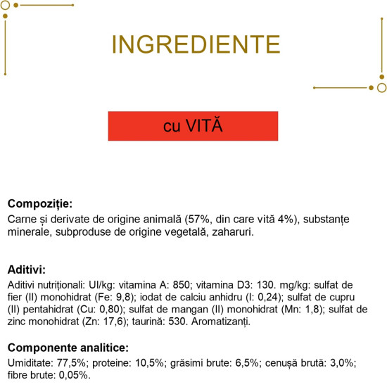 Gourmet Gold Mousse – hrană umedă completă pentru pisici adulte, cu vită, conservă 85 g